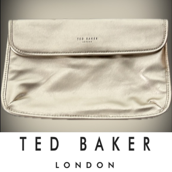 ⭐️Elegant Metallic Gold Clutch/Wristlet | Magnetic Closure | Ted Baker London - Picture 1 of 17